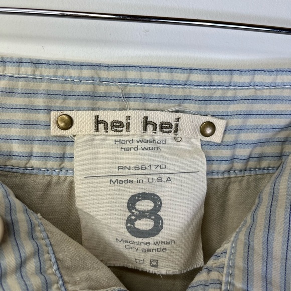 Anthropologie Hei Hei Button Front Skirt Sz 8 Beige Cotton Casual Cottagecore - Picture 8 of 11